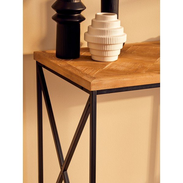 Dabīga toņa egles masīvkoka konsoles galds 48x120 cm Kickford – Premier Housewares-image-4