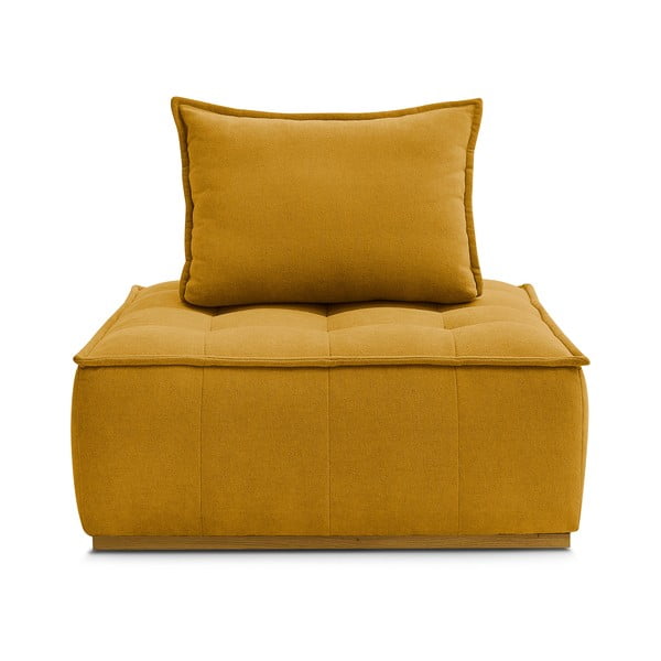 Sinepju dzeltens atpūtas krēsls no šenila auduma Elisa – Bobochic Paris-image-3