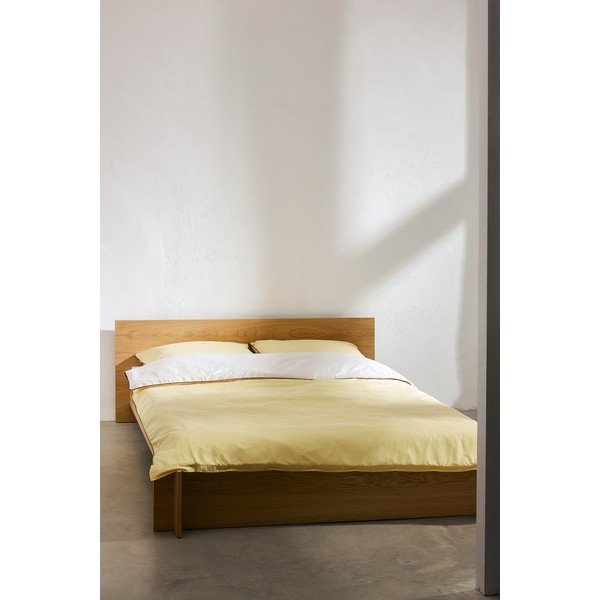 Dzeltens divguļamais segas pārvalks no kokvilnas satīna 200x200 cm Oba – noo.ma-image-1