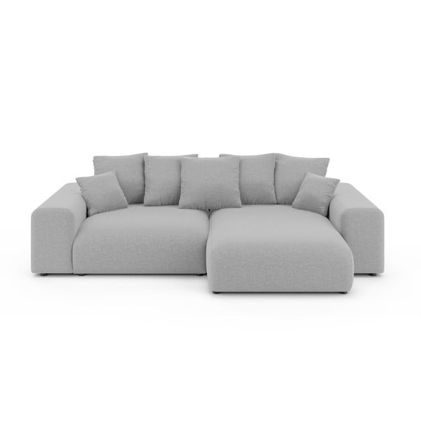 Gaiši pelēks salokāms stūra dīvāns ar uzglabāšanas vietu (ar maināmu stūri) Luma – Ropez