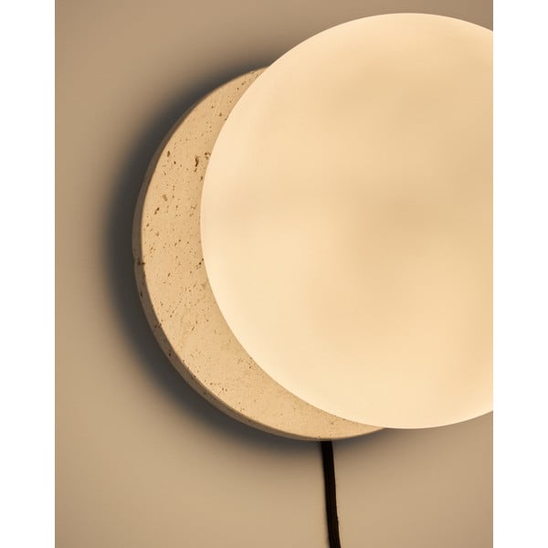 Balta/krēmkrāsas marmora sienas lampa ø 20 cm Malachi – Kave Home-image-2