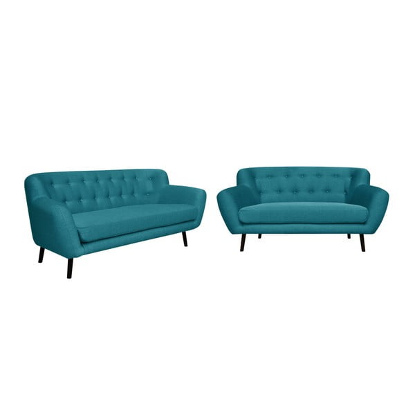 2 tirkīza divvietīgu un trīsvietīgu dīvānu komplekts Cosmopolitan design Hampstead
