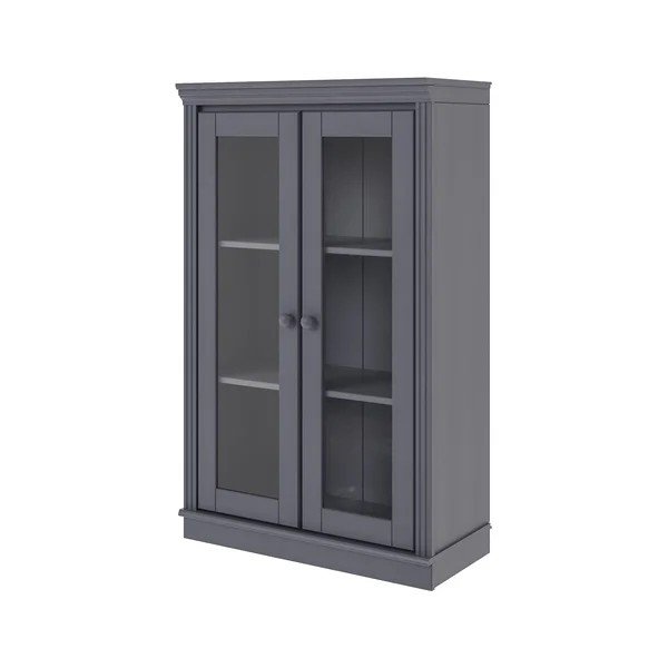 Pelēka priedes masīvkoka vitrīna 74x118x35 cm Anita – Støraa-image-4