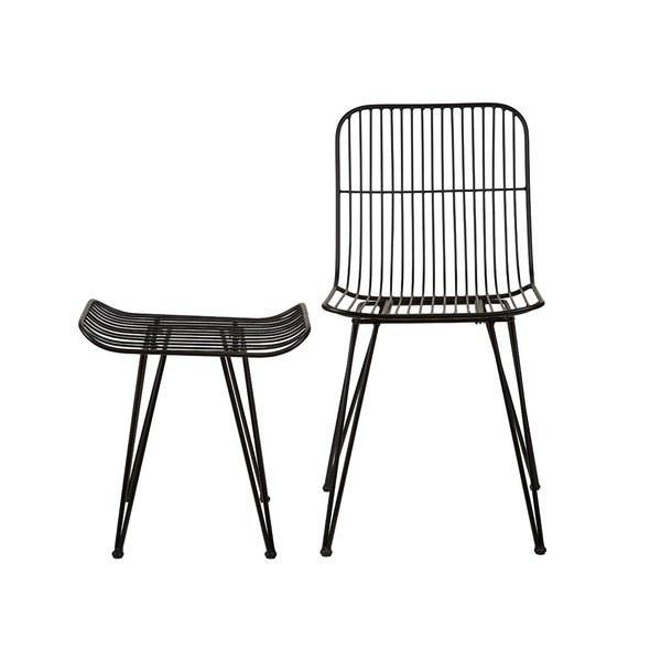 Melna metāla taburete Svale – Villa Collection-image-4