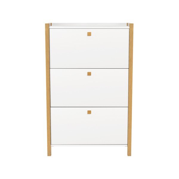 Balts apavu skapis ar 3 durvīm Woodman Hannover-image-2