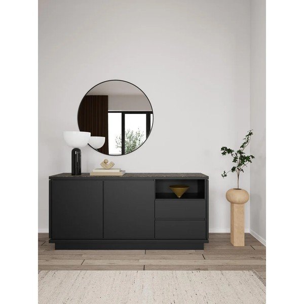 Melna kumode no MDF 160x75x40 cm Tribeca – Actona-image-1