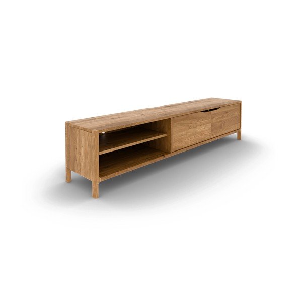 Dabīga toņa ozola masīvkoka TV galdiņš 200x48 cm Twig – The Beds-image-2