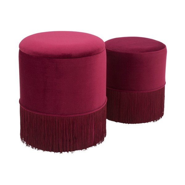 2 bordo sarkano Mauro Ferretti Constanzo taburešu komplekts-image-3