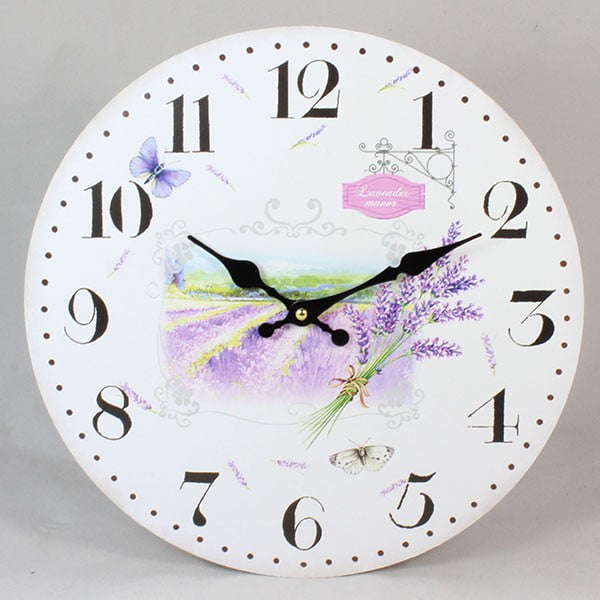 Koka pulkstenis Lavender Field, 17 cm