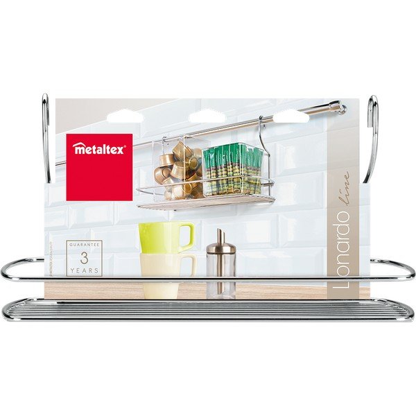 Hromēta tērauda piekarināms papildu virtuves plaukts Lonardo – Metaltex-image-3