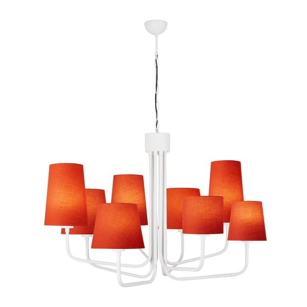 Balta metāla kulonu lampa ar sarkaniem toņiem Opviq apgaismojums Anna-image-2