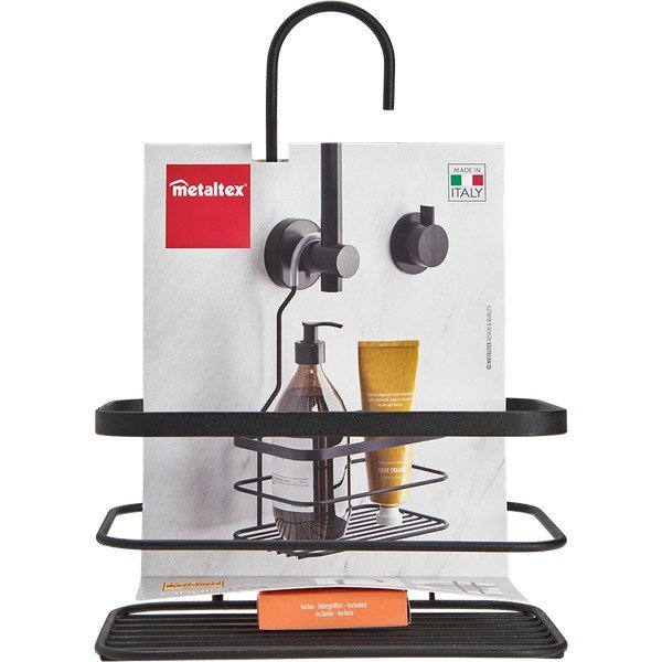 Melns piekaramais vannas istabas plaukts Metaltex Origin-image-3