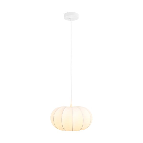 Balta piekaramā lampa ar auduma abažūru ø 28 cm Coventry – House Nordic-image-3