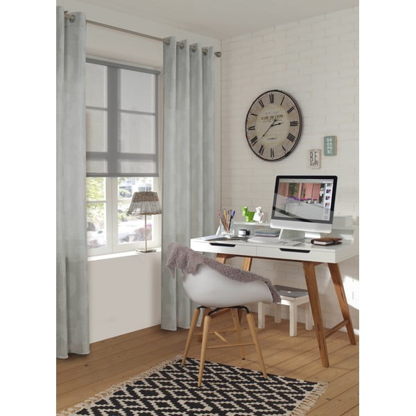 Gaiši pelēks žakarda aizkars 140x245 cm Gingko – Sehlbach-image-2