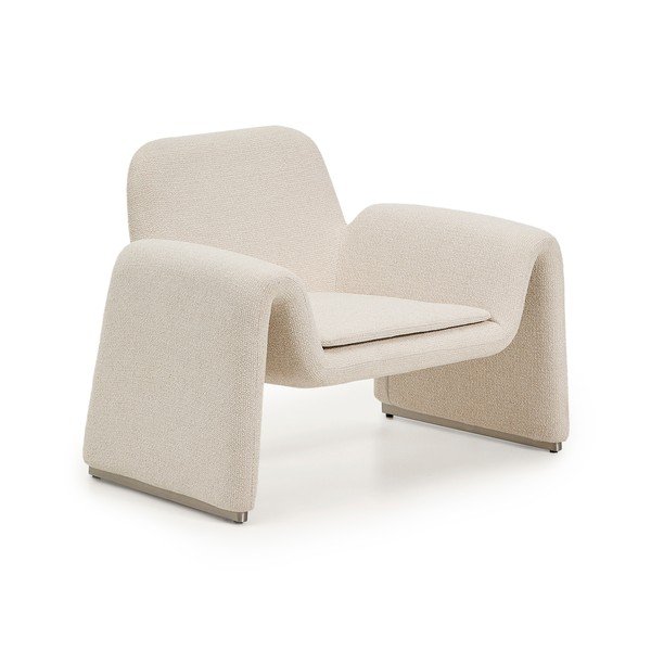 Bēšs atpūtas krēsls no šenila auduma Melvia – Kave Home