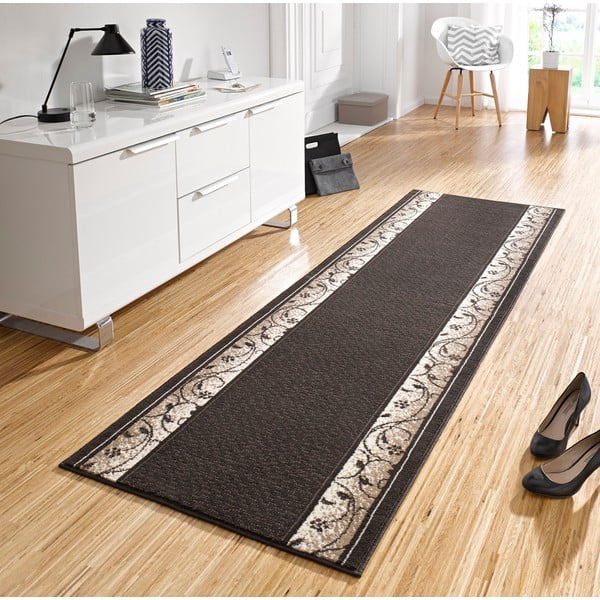 Paklājs Basic Elegance, 80x500 cm, tumši brūns-image-1