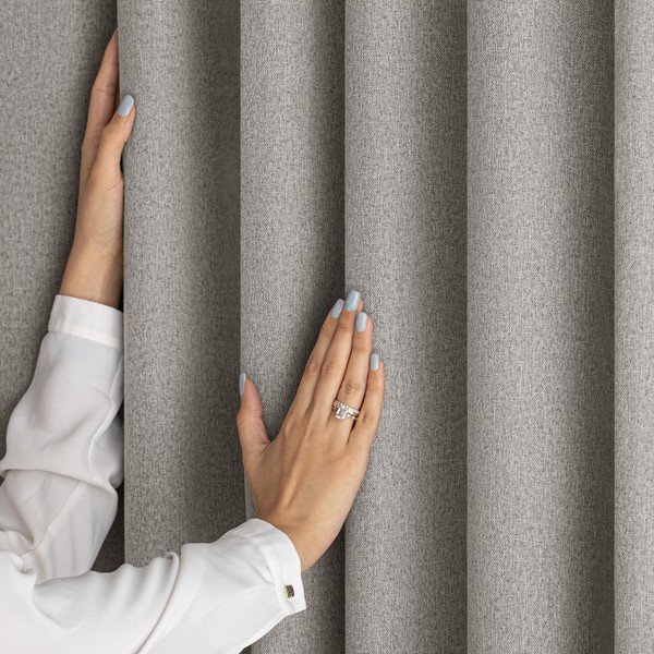 Pelēkbrūns gaismu necaurlaidīgs aizkars 140x250 cm Corita – Restilo-image-3