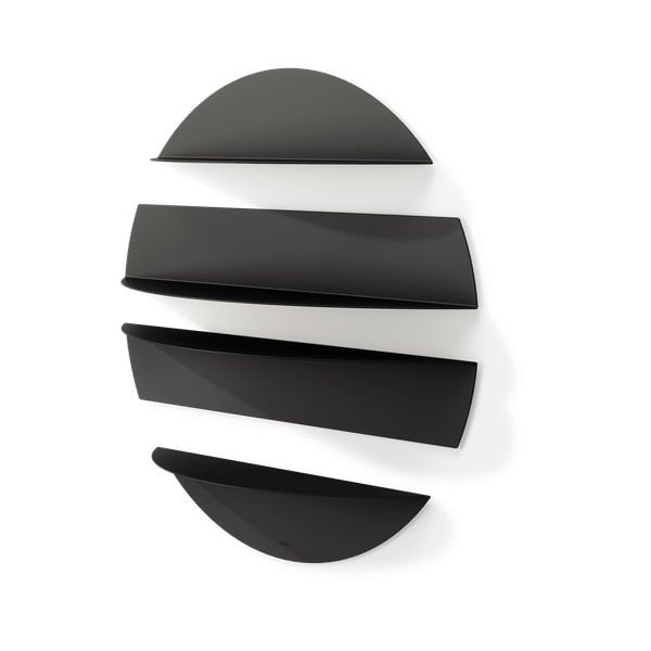 Melni metāla sienas plaukti (4 gab.) 76 cm Solis – Umbra-image-4