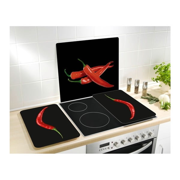 Stikla sienas aizsargplāksne plītij Wenko Peperoni, 50 x 56 cm-image-2