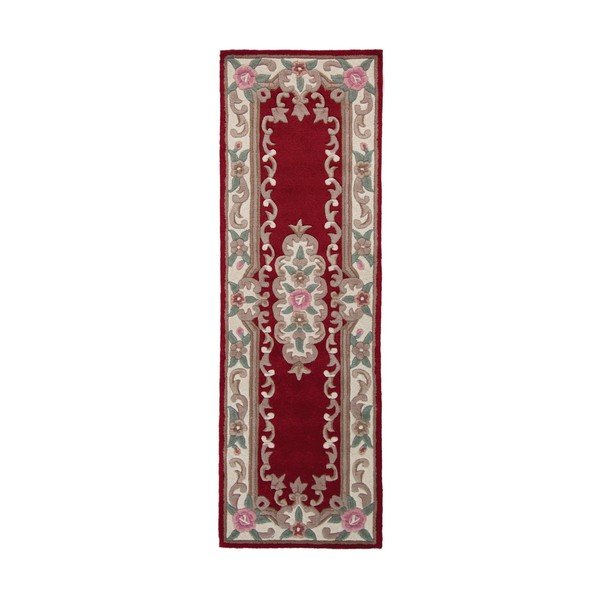 Sarkans vilnas paklājs Flair Rugs Aubusson, 67 x 210 cm