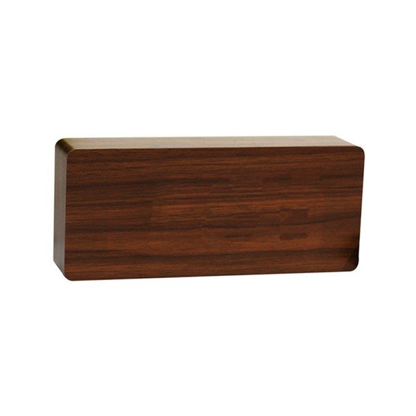 Tumši brūns modinātājs ar sarkanu LED displeju Gingko Slab Click Clock-image-3