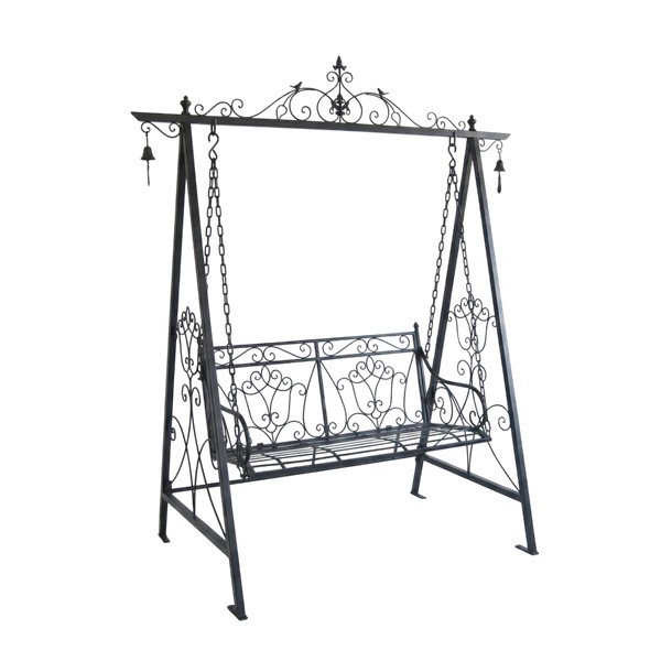 Melnā metāla dārza šūpoles Kari – Garden Pleasure