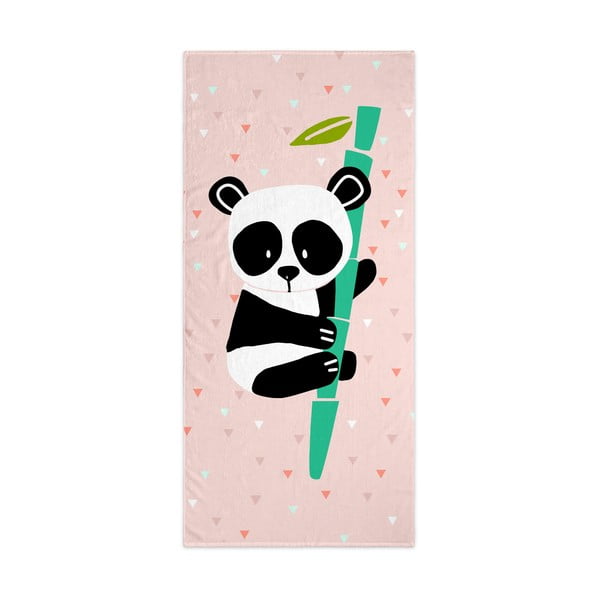 Gaiši rozā bērnu dvielis 150x70 cm Panda – Moshi Moshi