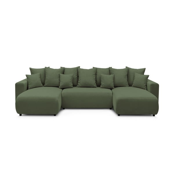 Zaļš velveta U-veida dīvāns Bobochic Paris Envy