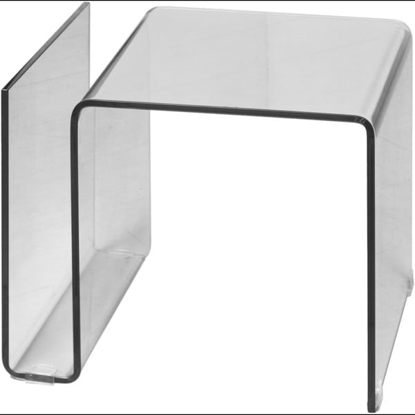 Mainīgs stikla kafijas galdiņš ar žurnālu plauktu Evergreen House-image-1