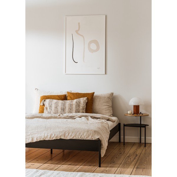 Balta tērauda divvietīga gulta bez galvgaļa ar redelēm 200x200 cm Eton Basic – noo.ma-image-3