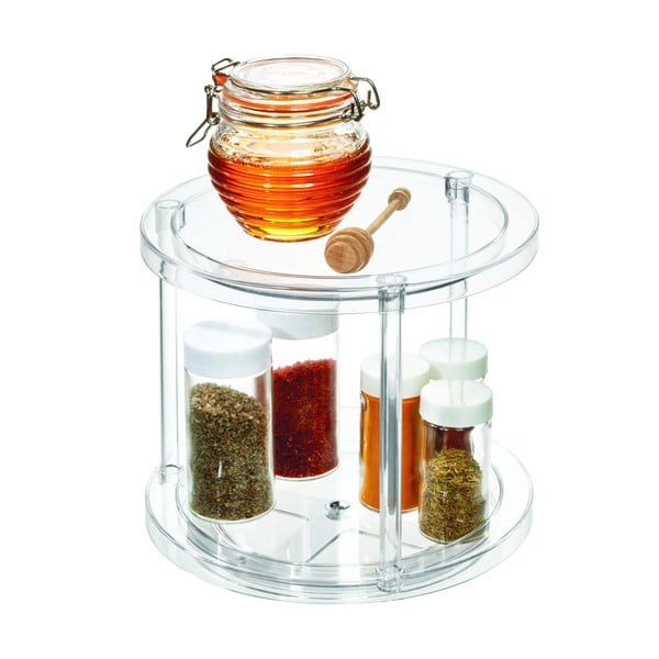 Apaļš rotējošs divlīmeņu konteineru statīvs iDesign The Home Edit, ⌀ 24,1 cm-image-3