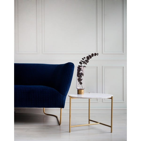 Balts marmora apaļš žurnālgaldiņš ø 50 cm Morgans – Really Nice Things-image-1