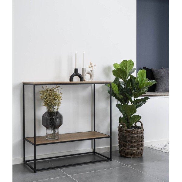 Dabīga toņa konsoles galds ar ozolkoka imitācijas galda virsmu 80x36 cm Vita – House Nordic-image-1