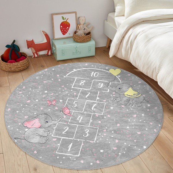 Pelēks bērnu paklājs ø 80 cm Comfort – Mila Home-image-4