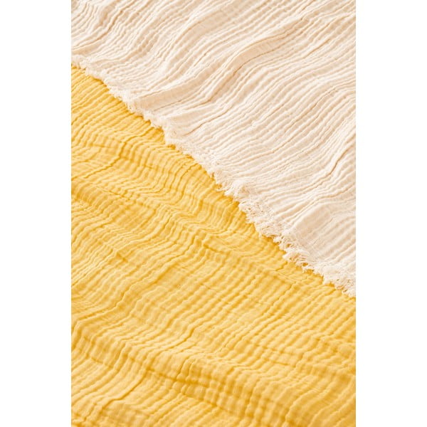 Dzeltens muslīna gultas pārklājs divguļamai gultai 230x250 cm – Mijolnir-image-1