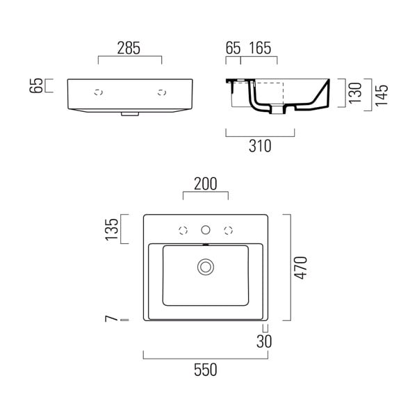 Balta keramikas izlietne 55x47 cm Kube X – Sapho-image-2