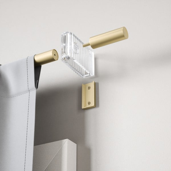 Matētas zelta krāsas tērauda pagarināma aizkaru stanga 107–305 cm Flute – Umbra-image-1