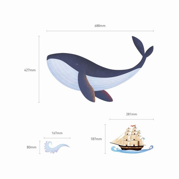 Sienas uzlīme Ambiance Whale-image-1