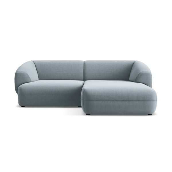 Gaiši zils samta stūra dīvāns (ar labo stūri) Moana – Makamii