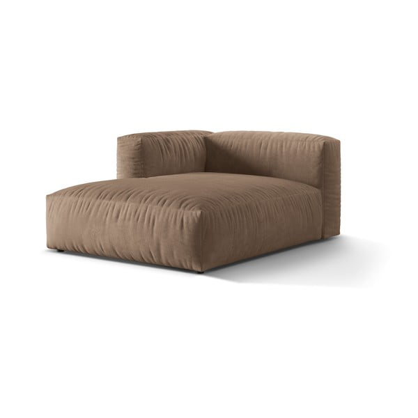 Gaiši brūna samta modulārā dīvāna daļa (ar kreiso stūri) Martina – Micadoni -image-1