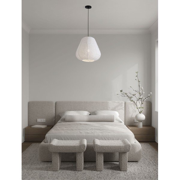 Balta lina piekaramā lampa ø 50 cm Linnet – Nova Luce-image-1