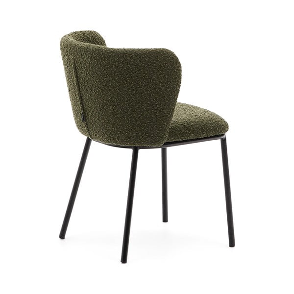 Zaļš polsterēts ēdamistabas krēsls Ciselia – Kave Home-image-3