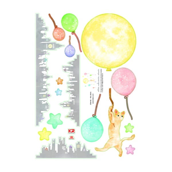 Spīdošas uzlīmes Fanastick kaķis un mēness-image-4