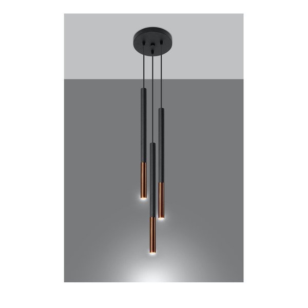 Melna griestu lampa ar vara krāsas dekoru Sollux Asarot Chrome-image-1
