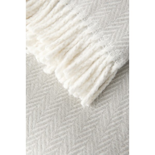 Gaiši pelēks pleds ar kokvilnu Euromant Skyline, 140 x 160 cm-image-2