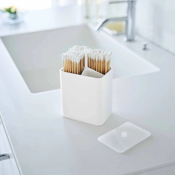 Balts plastmasas vannas istabas organizators vates plāksnītēm Tower – YAMAZAKI-image-3