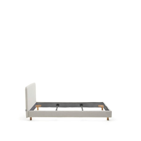 Pelēka polsterēta divvietīga gulta bez režģa 160x200 cm Valma – Kave Home-image-3