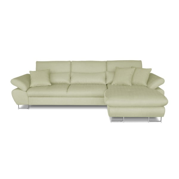 Krēmkrāsas stūra dīvāns-guļamā gulta Windsor & Co. Dīvāni Pi, labais stūris