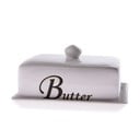 Balts keramikas sviesta trauks Dakls