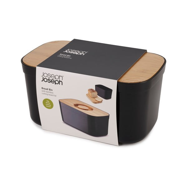 Melna maizes tvertne ar koka vāku Joseph Joseph Bin-image-4